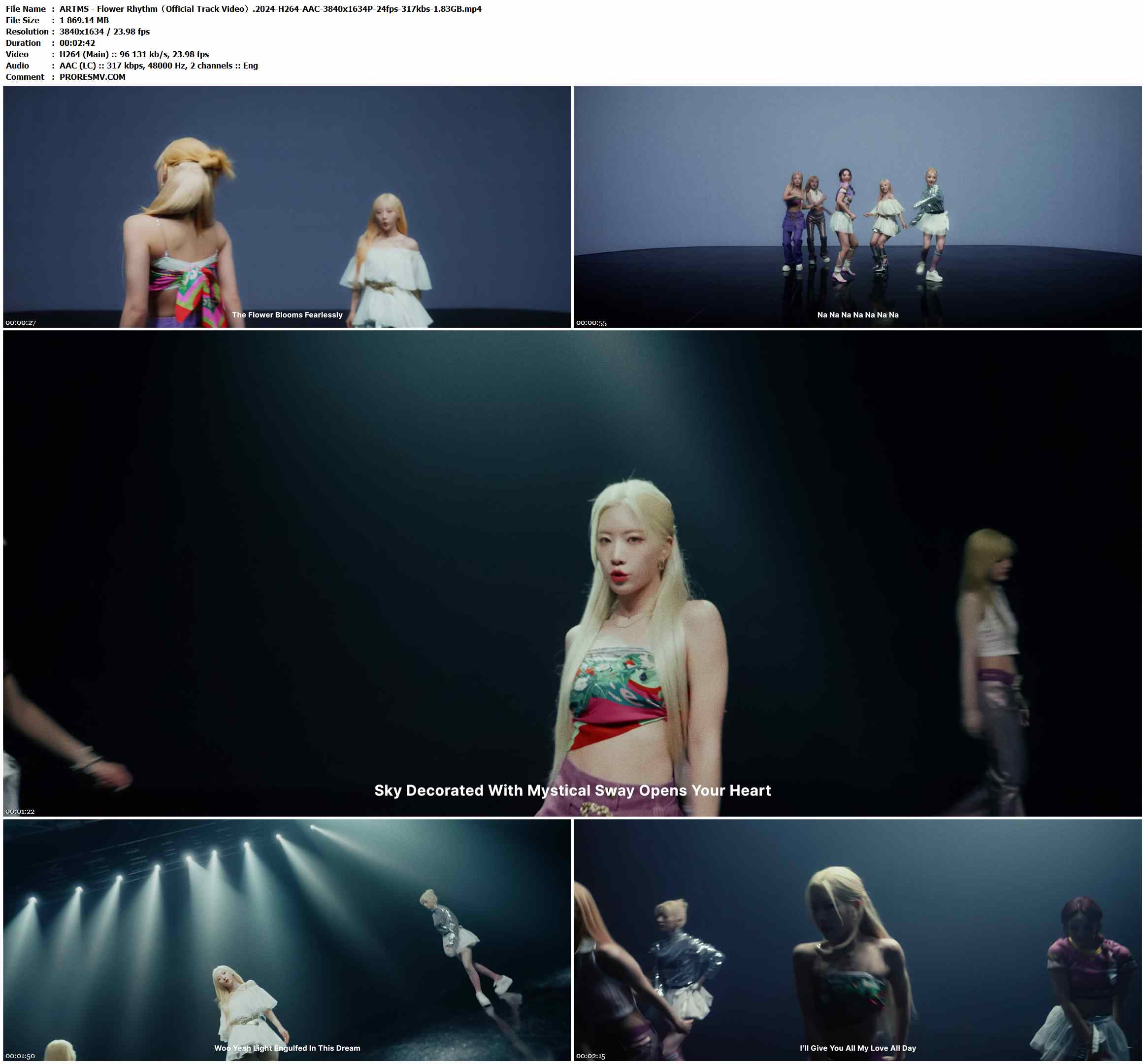 ARTMS - Flower Rhythm（Official Track Video）.2024-H264-AAC-3840x1634P-24fps-317kbs-1.83GB官方MV_高清MV